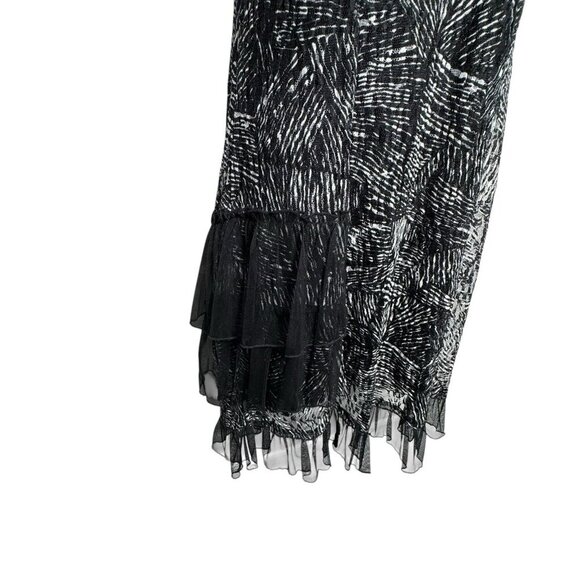 Tango Mango womens size Medium Black & White sleeveless Dress Artsy nylon mesh - Picture 3 of 8